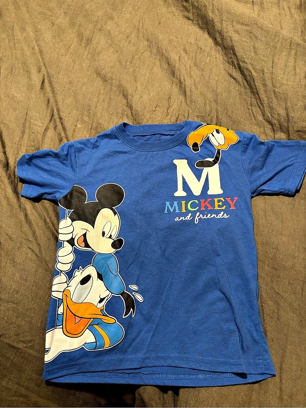 Disney Mickey & Friends Blue Graphic Short Sleeve Tee